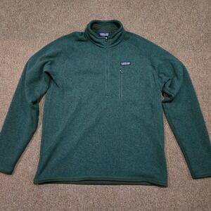 Patagonia Better Sweater Mens Large Hunter Green 1/4 Zip Fleece Pullover